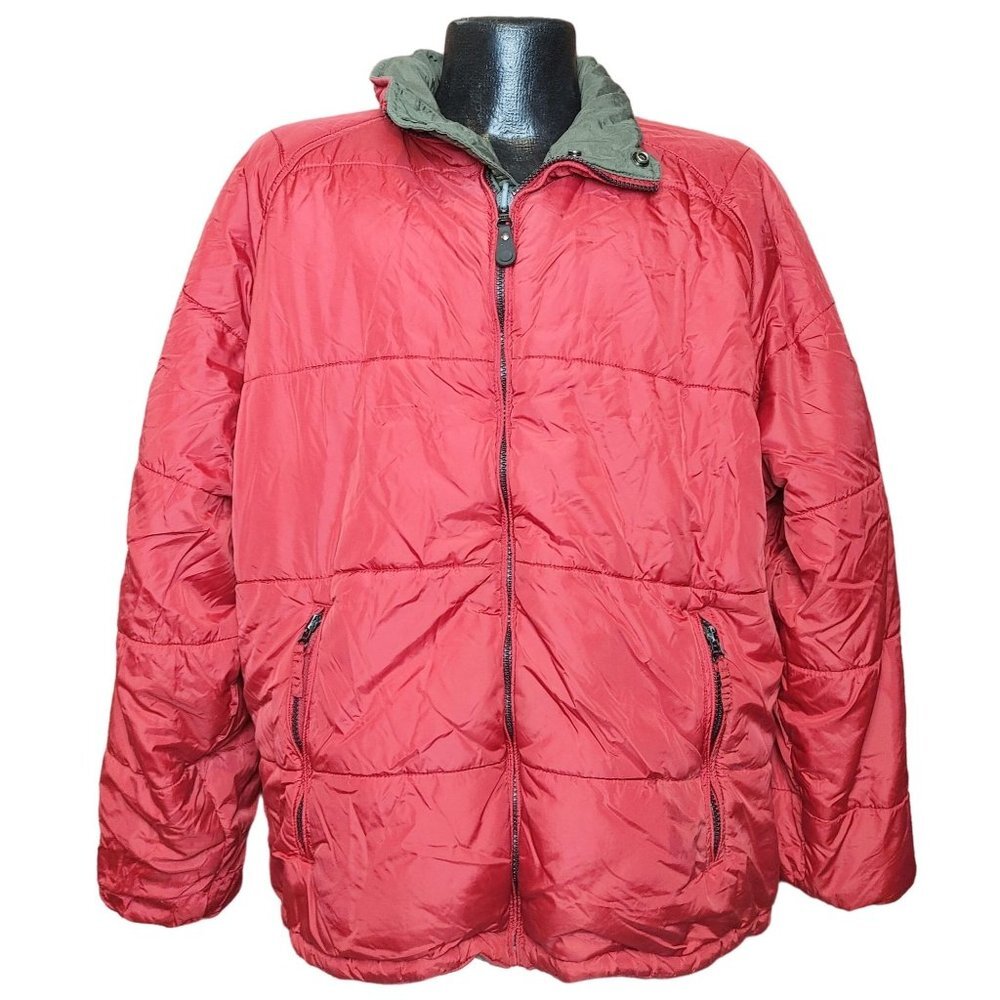Trader Bay Women's Red Hooded Puffer Jacket Size Large